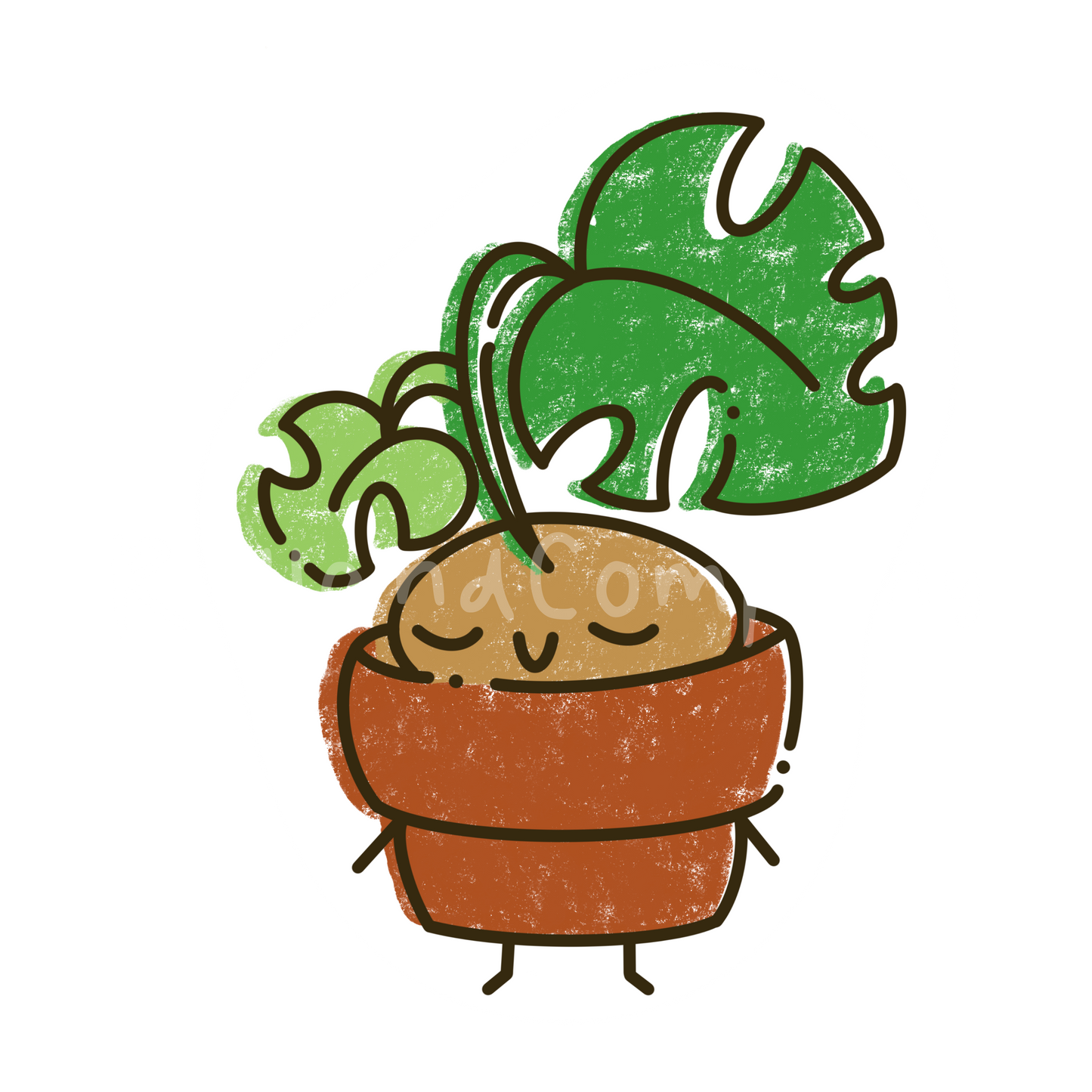 Potted Pals! - Momo the Monstera Sticker (2")