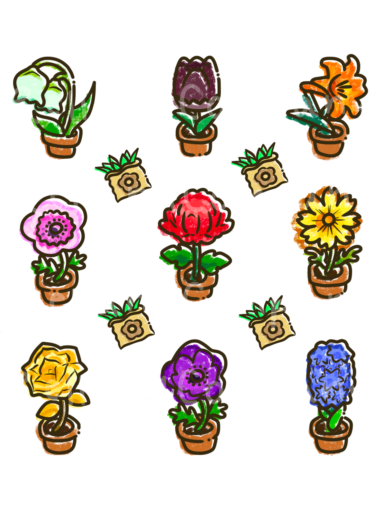 Villager Flowers– Sticker Sheet