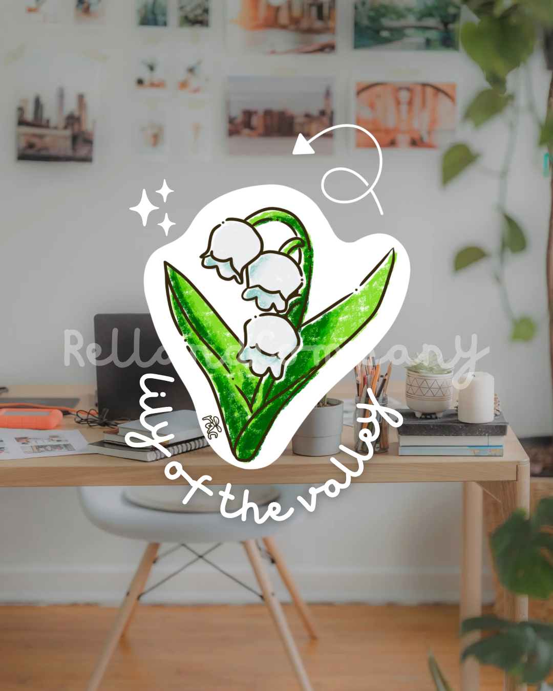 lily flower stickers Lily of the Valley Sticker (2”) – Rell and Company