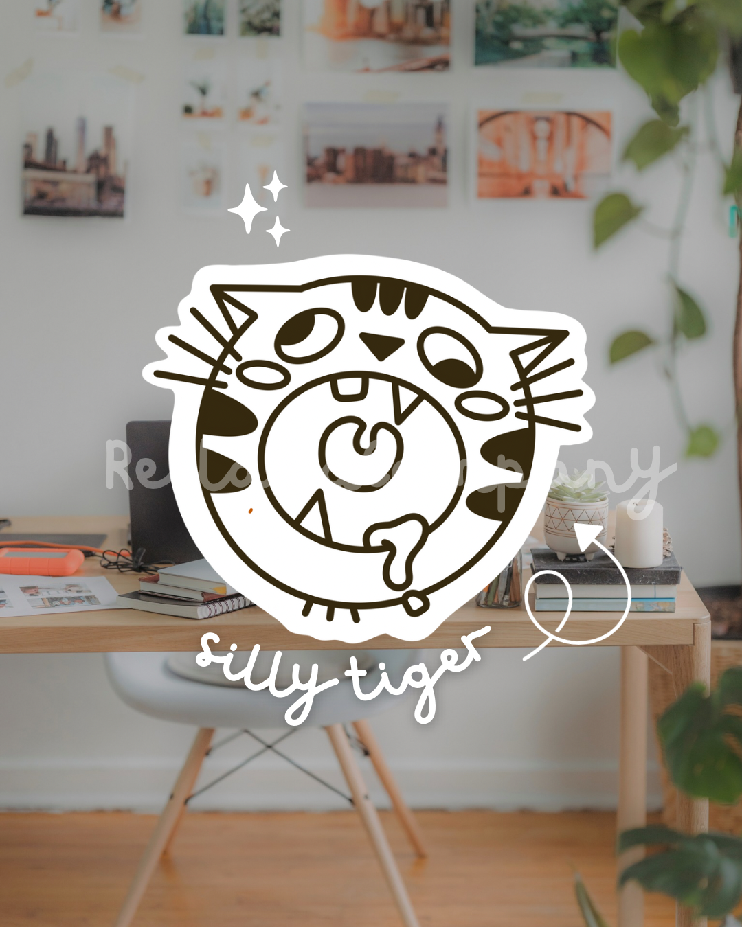 Silly Tiger Sticker (2")