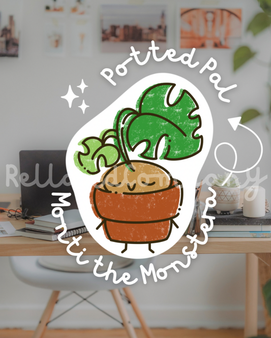 Potted Pals! - Momo the Monstera Sticker (2")