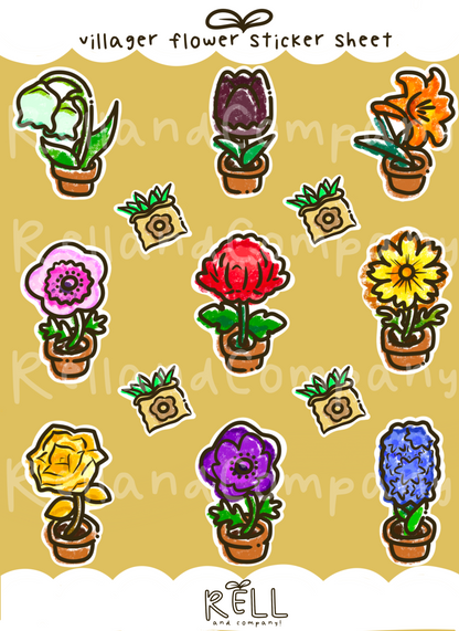 Villager Flowers– Sticker Sheet