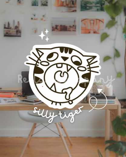 Silly Tiger Sticker (2")